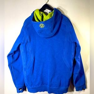Lululemon Hoodie Heavy Full Zip Blue Green Mens Long Sleeve Pullover size L